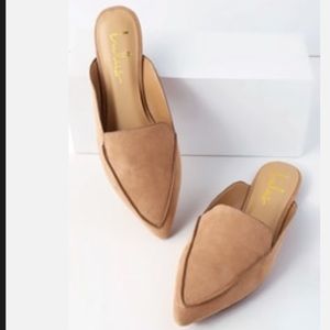 Camel suede loafers